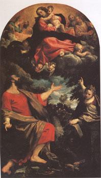 Annibale Carracci The VIrgin Appearing to ST Luke and ST Catherine (mk05) Sweden oil painting art